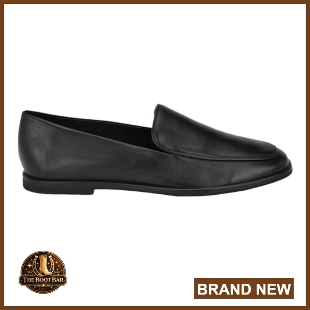 Leather Loafers Slip-On Square Toe Flat Heel Walking Shoes - Picture 5 of 6